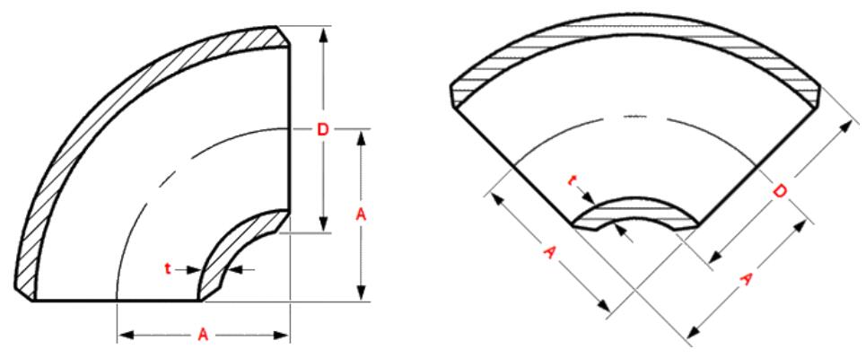 60 Degree Pipe Elbow Dimensions