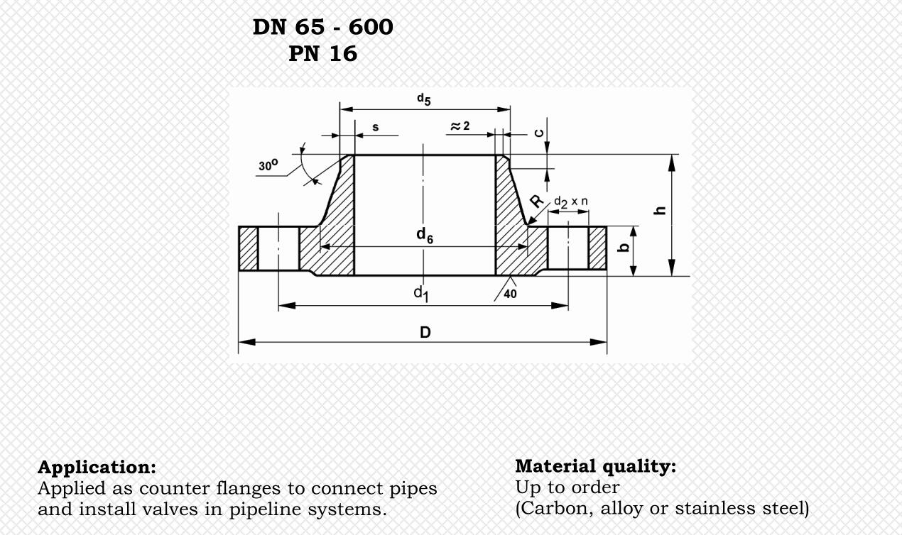 welding neck flanges din 2633