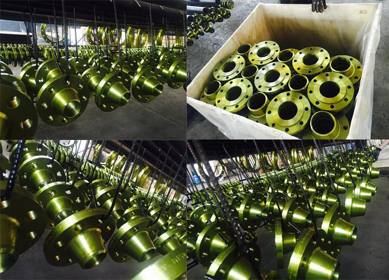 Customer visit our factory--pn16 weld neck flange