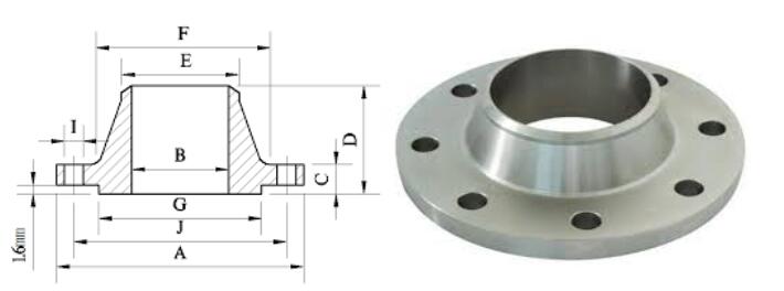 raised face weld neck flange