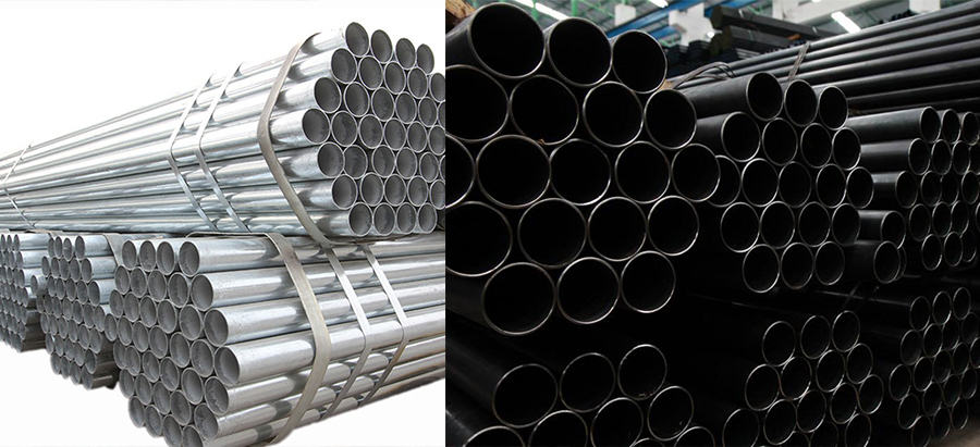 black steel pipe and galvanized steel pipe